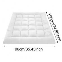 Microfibre Hotel Quality Mattress Topper 4 Inch/10cm Deep Supersoft Heavy Fill Single Double King Super All Sizes Elasticated Corner Straps - White - View 3