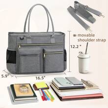 Laptop Bag For Women 15.6 Inch Work Teacher Tote Bag Nurse Bag Professional Laptop Tote Computer Messenger Shoulder Bag Large Handbag Business Office Work Bag Briefcase - Xám - Xem 6