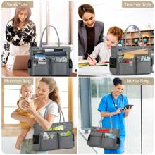 Laptop Bag For Women 15.6 Inch Work Teacher Tote Bag Nurse Bag Professional Laptop Tote Computer Messenger Shoulder Bag Large Handbag Business Office Work Bag Briefcase - Xám - Xem 2