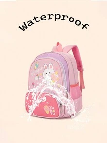 Customized Embroidery Exclusive To Your Name Backpack Spine Protection Rabbit Super Cute Backpack Student Commuting Bag Cute Cartoon Bag Multifunctional Storage Bag