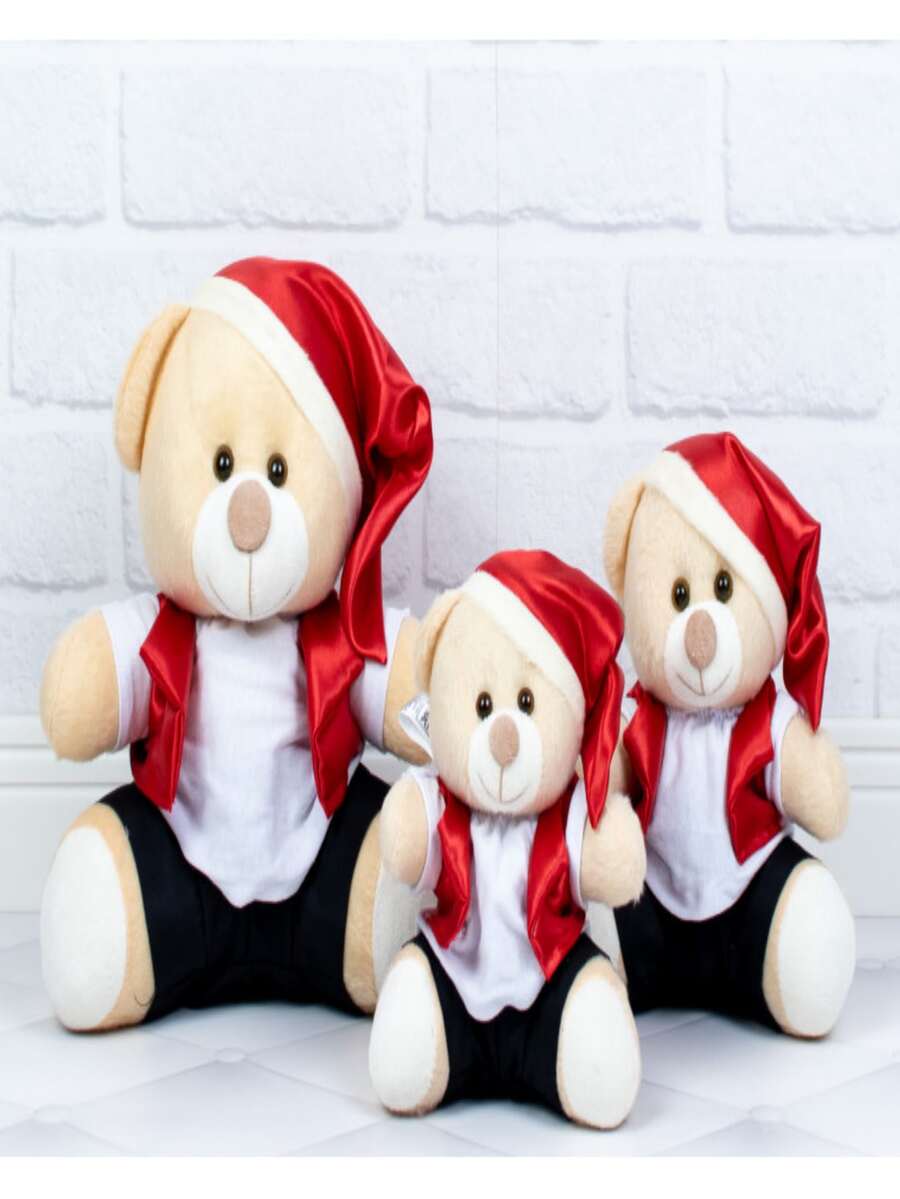 Santa Claus Bear Trio Vest 15/18/22 Christmas Plush - 3 Pcs - Sữa Ngọt Ngào - Xem 1