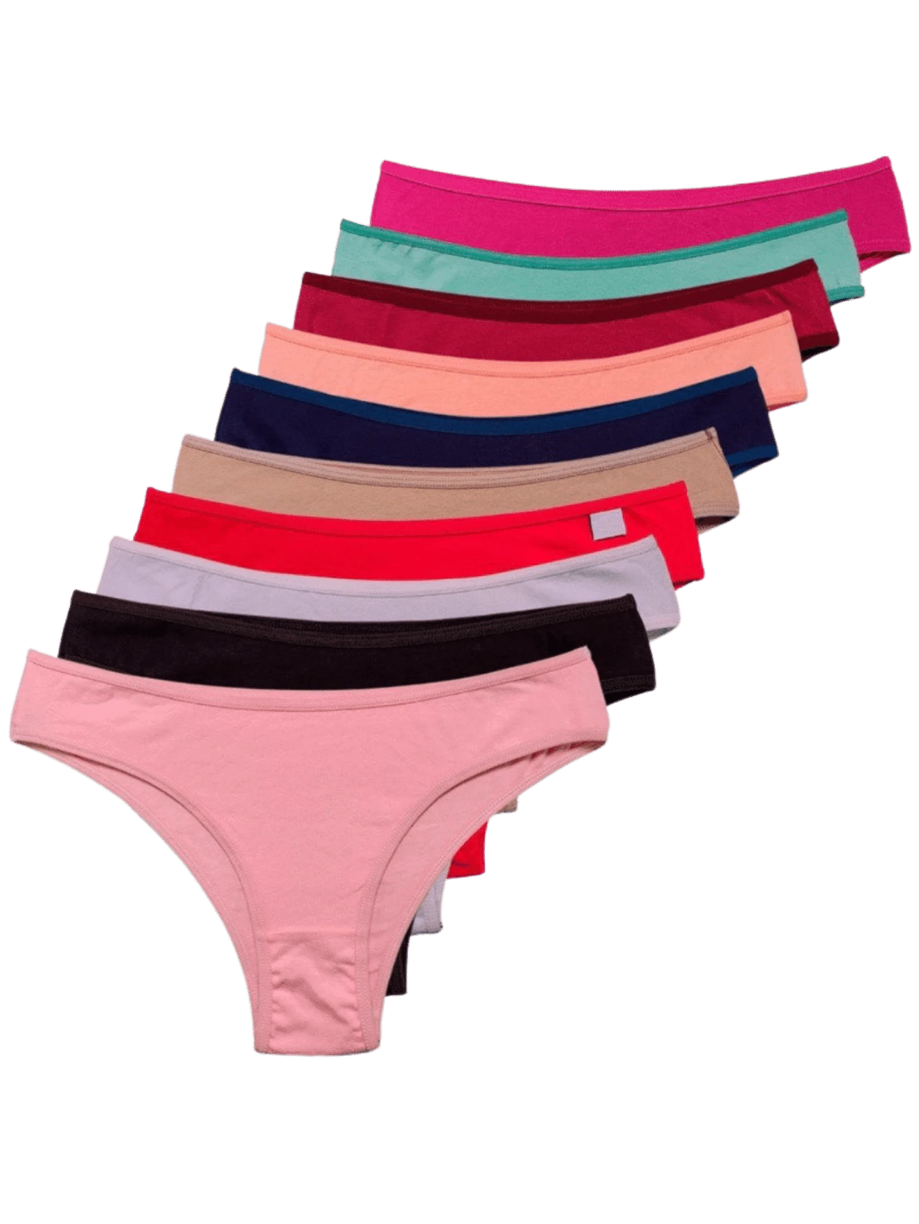 Kit 10 Calcinhas Tanga Conforto Microfibra Forro de Algodão Fresca e elástica - Multicolorido - Visão 1
