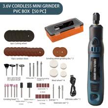 电钻笔 3 档 USB 充电可充电旋转工具 适用于 USB 旋转工具笔 DIY 工艺品打磨抛光 - 塑膠盒50件套 - 查看 13