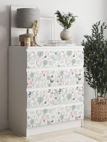 Fresh Pink/Green Art Flower Wallpaper, Peel Stick Waterproof Renovation Wand Sticker, Removable Beautiful Mural, Home Art, ation 17.7 Inch 6.5/9.8 Feet, Stickers Panels, Paper, Wallpapers, Items Refresh Your Home, Festival Birthday Graduation view 6