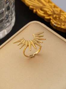 4pcs/Set Stainless Steel Sunflower Pendant Necklace + Earrings + Ring Jewelry Set, Suitable For Daily Wear, Gift For Holidays