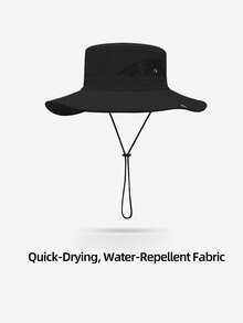 1 pieza Sombrero para hombre para exteriores con protección UV, malla transpirable, disipación de calor, tela impermeable de secado rápido, cordón ajustable con botón, para pesca, montañismo y pescador - A - Ver 2