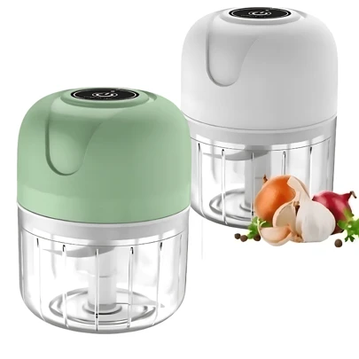 Mini Processador Elétrico de Alimentos Portátil com 3 lâminas de aço inox USB 250ml