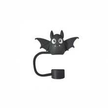 Set de 4 fundas de silicona para pajitas de fiesta de Halloween - 10mm/0.39in, diseños lindos de fantasma, murciélago, sombrero de bruja, calabaza - Ajuste para pajitas de 10mm - Reutilizables y duraderas