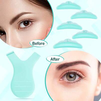 10pcs/Set Eyelash Lift Pads In 5 Sizes, Silicone Eyelash Lift Pads With 1 Y-Shaped Eyelash Brush, Eyelash Lift Protection Pads, Reusable Soft Eyelash Lift Accessories (Pink, Green, White)