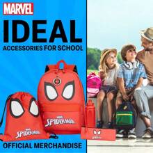 Marvel School Bag Set 5 Piece With Backpack Drawstring Pencil Case Water Bottle & Keyring Gift - A - View 6
