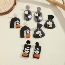 1 Đôi Hợp Thời Trang Halloween Series Polymer Đất Sét Hoạt Hình Ma Bí Ngô Bông Tai Dành Cho Nữ, Bán Buôn - Hình ảnh toàn diện - Xem 7