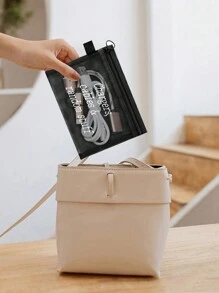 1 件便携式网袋，用于充电器、电缆和随机物品数据线和耳机，带网眼化妆包粉扑收纳便携式化妆包透明收纳包盥洗包旅行袋，化妆包化妆包护肤包盥洗包收纳袋，旅行必需品邮轮必需品宿舍必需品，婚礼伴娘礼物，妈妈礼物，生日礼物，送给朋友和老师的礼物 - 彩色 - 查看 8