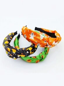 Boho Fluorescent Fabric Knot Design Headband For Women, Korean Style Sweet Hair Accessory Pink Accessories