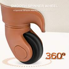 3 Piece Luggage Sets, ABS Hardside Spinner Suitcase With Wheels, Carry-On And Checked Luggage,20/24/28-Inch Assorted Sizes, 360° Smooth-Rolling Spinners, Lightweight Durable Construction, Multifunctional Large Capacity For Travel,Christmas, Go To School, Vacation - Trắng nâu - Xem 5