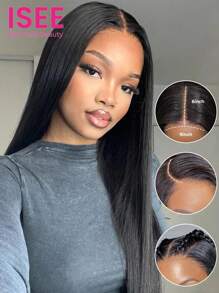 ISEE HAIR Wear Go 9x6 Transparent Lace Glueless Straight Wig Pre Bleached Tiny Knots 180% 24 Inch Lace Front Wigs Natural Color Pre Plucked Pre Cut Silky For Beginners - SNatural - View 1