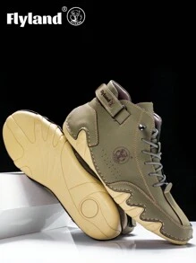Botas Chukka de vestir casuales de uso diario y de oficina, de cuero genuino clásico original FLYLAND para hombres - Verde militar - Ver 2