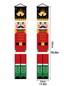 1 Pair Christmas Nutcracker Banner, Christmas Themed Party Home Decor, Delicate Outdoor And Indoor Decoration, Ideal For Porch, Yard, Garage And Home Decor,Christmas