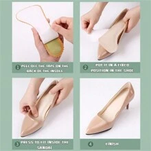 Non-Slip Insole Women's Sandals High Heels Seven-Point Insole Insole Leather Latex Insole 1 Pair
