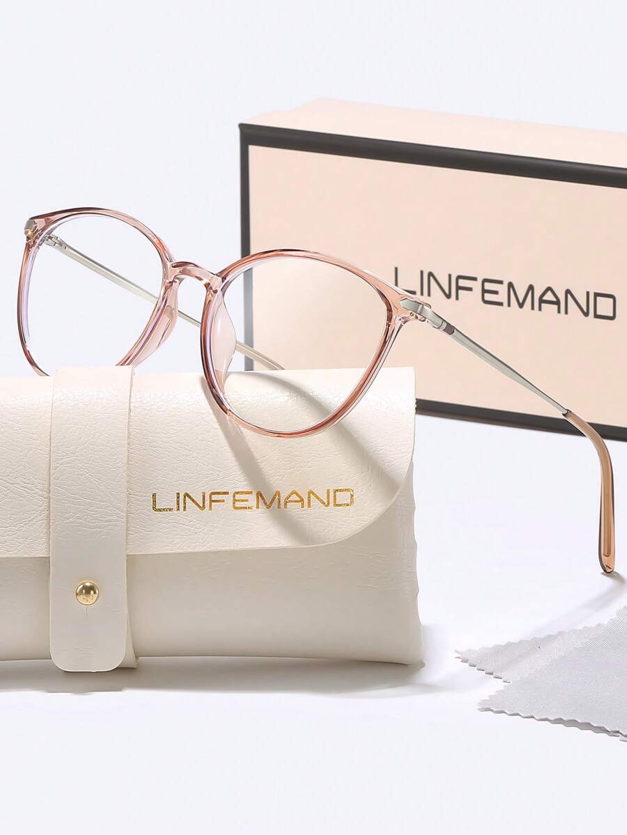 LINFEMAND LINFEMAN Minimalist Stylish Transparent Lens Glasses For Women, Everyday Decoration, Game, Reading, Gift Glasses Accessories For Women - Clear - View 1