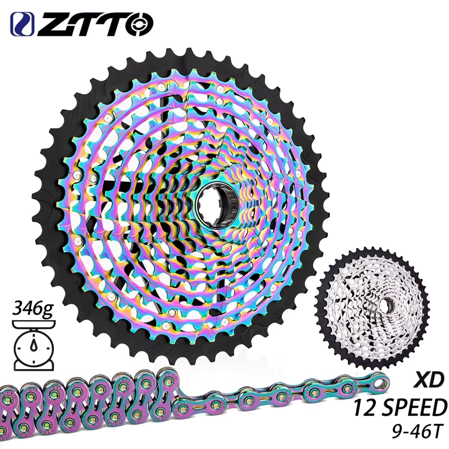 ZTTO XD 12 速卡式飞轮、9-46T Ultimate MTB 12 速 XD 卡式飞轮、9-50T XD Eagle 卡式飞轮 12S、9-46T ULT 链轮、CNC K7 12V 超轻链轮 - 彩色 - 查看 1