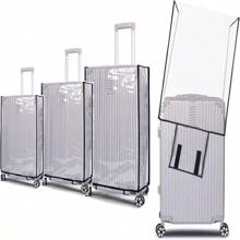 Transparent PVC Luggage Cover,(18-30 Inch) Luggage Cover For Suitcase Protective Cover Luggage CoverLuggage Covers Suitcase Protective Cover For Holiday For Vacation Travel Essentials Travel Accessories Bag For School School Accessories School Stuff