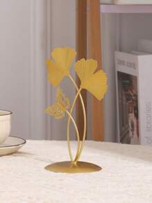 1 件铁艺奢华银杏叶装饰品，适合客厅或入口处的最佳礼物 - 金色 - 查看 11