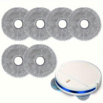 6Packs Microfiber Mop Pads Compatible With Dreame L10 Ultra L10s Pro L10s L20 Ultra For X10+ Robot Vacuum Washable Floor Attachment Cloth Brushes