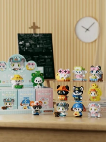 Cute Pet Series Building Blocks Assembly Toys, Desk, Office Desk Holiday Decorations, Bedside Decor, Holiday Gifts, Birthday Presents - Multicolor - View 3