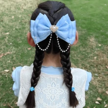 1pc Girls' Rhinestone, Pearl & Bow Decor Hair Clip, Cute & Sweet Hair Accessory Suitable For Home, Daily, School, Party, Gift (No Card Included) - 1PCS - View 11
