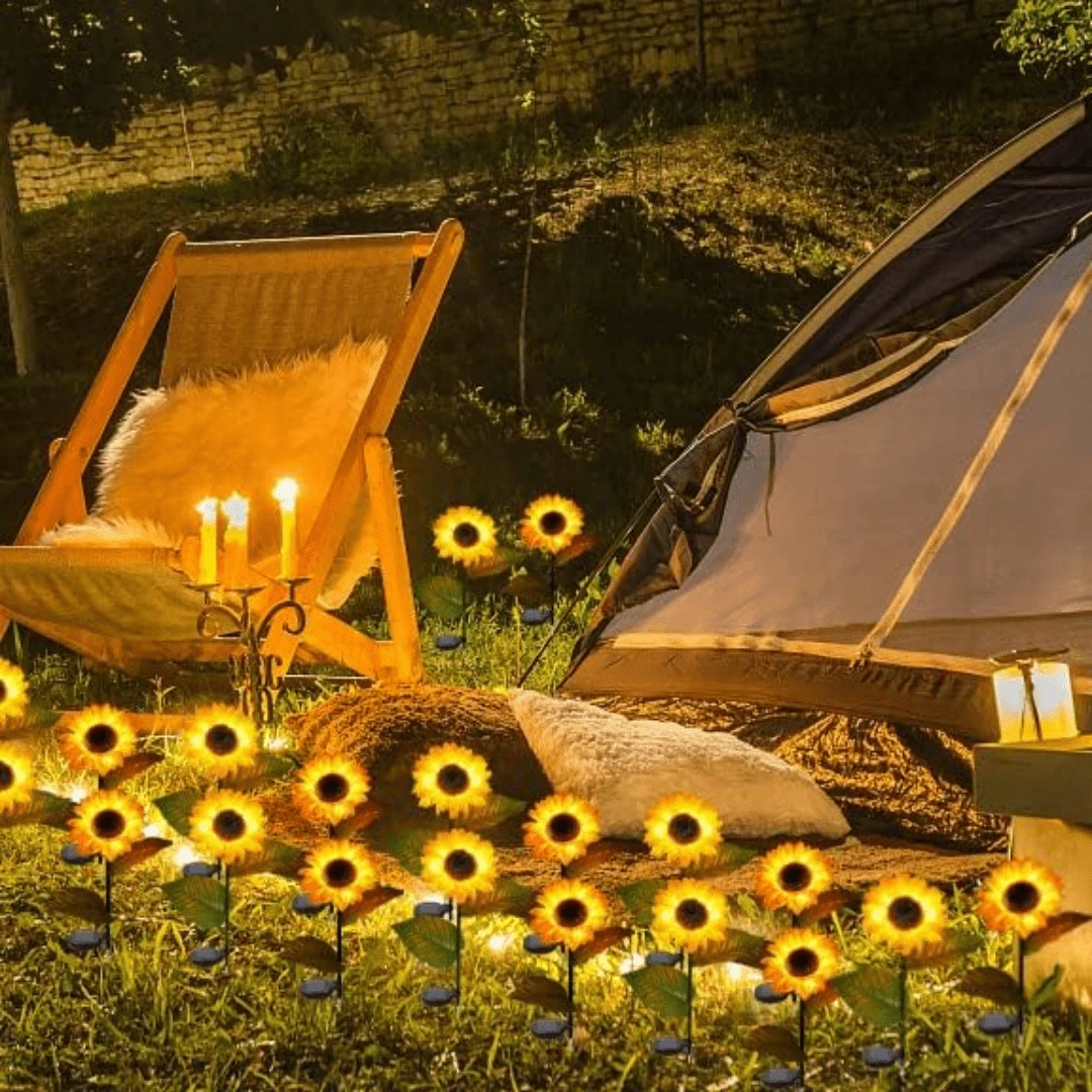 Solar Sunflower Lanterns, Used For Courtyard Decoration, Waterproof