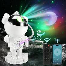 Luminária Projetor de Galáxia de Astronauta, Luminária de Teto de Astronauta Nebulosa Estrelada com Temporizador e Controle Remoto
