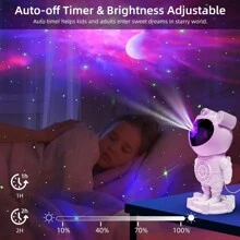 Luminária Projetor de Galáxia de Astronauta, Luminária de Teto de Astronauta Nebulosa Estrelada com Temporizador e Controle Remoto