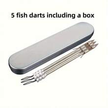 Stainless Steel Bowfishing Kit - 6 Pieces Outdoor Fishing Set Including 5 Arrow Darts With Carrying Case, Premium Arrows For Exciting Fishing Adventure