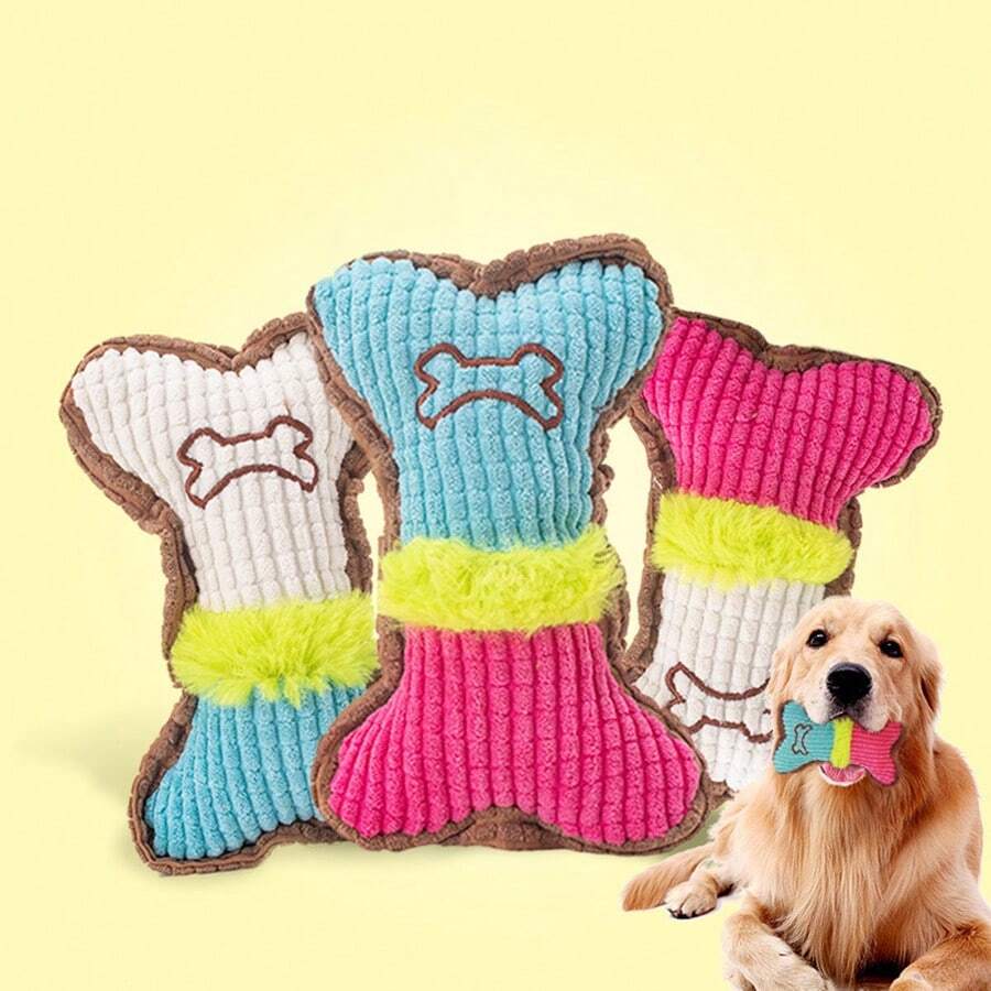 Jouet qui couine pour chiens mordeurs agressifs, jouet en peluche à mâcher pour chiots et jeunes