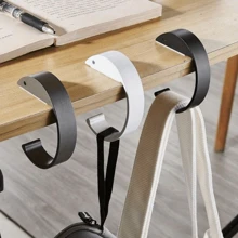 1 pezzo Gancio mobilabile in lega di alluminio, senza bisogno di chiodi per l'installazione, gancio portatile per zaino adatto per scrivanie, borse da donna, zaini, portabicchieri, vestiti, utensili da cucina, cuffie, ideale per scuola, casa e ufficio, regalo per Ringraziamento, Natale, Capodanno, forniture scolastiche, rientro a scuola