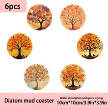 1 set/4 piezas/6 piezas/300 piezas Posavasos de barro de diatomeas de arce - Posavasos para tazas, posavasos para café - Ideales para decoración del hogar y restaurantes, hermosos regalos de cumpleaños u ocasiones festivas, decoración de mesa, muebles del hogar, decoración navideña, decoración de habitaciones, decoración del hogar, decoración de fiestas temáticas, Acción de Gracias, decoración de cosecha de otoño