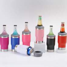 Stainless Steel Thermal Cup Drink Holder Bottle Can With Opener 420ml - 棕色 - 查看 2