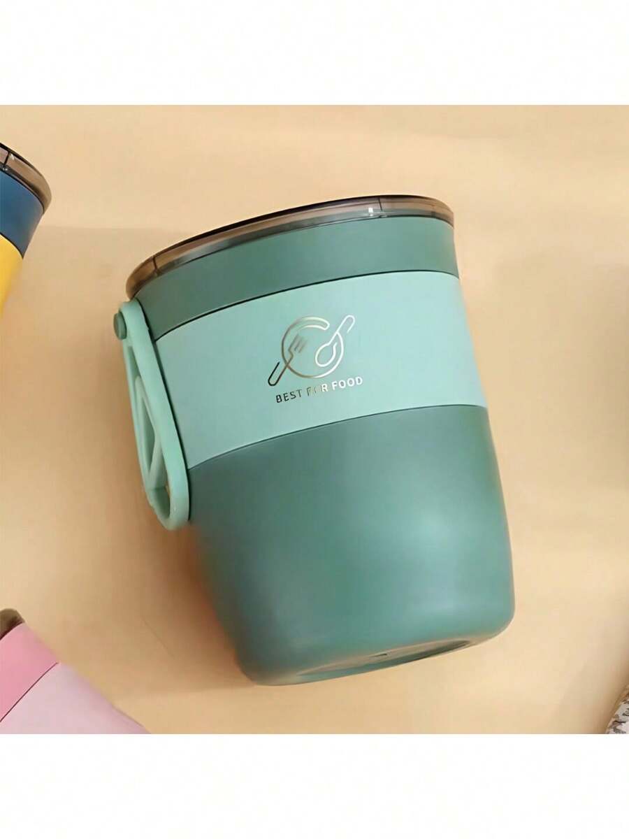 Lonchera Vaso Taza Térmica Fiambrera Acero Inoxidable 450ml Contenedor de Aislamiento - Verde - Ver 1