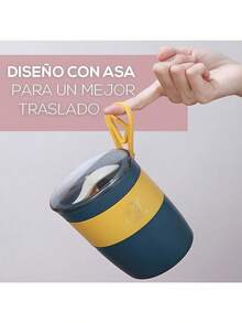 Lonchera Vaso Taza Térmica Fiambrera Acero Inoxidable 450ml Contenedor de Aislamiento - Verde - Ver 6