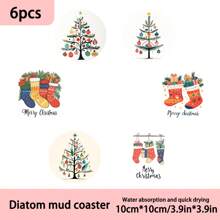 1 bộ/4 cái/6 cái Bộ đế lót ly bằng bùn diatom và tất Giáng sinh - Đế lót ly cốc, đế lót ly cà phê - Lý tưởng để trang trí nhà cửa và nhà hàng, Quà tặng sinh nhật hoặc ngày lễ tuyệt vời, Trang trí bàn, Đồ nội thất gia đình, Trang trí ngày lễ, Trang trí phòng, Trang trí nhà cửa, Trang trí tiệc theo chủ đề, Trang trí Giáng sinh - Nhiều màu - Xem 13