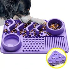 1pc Strong Suction Anti-Bite Pet Feeder Silicone Bowl Mat For Cats And Dogs - Multicolor - View 4