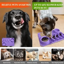 1pc Strong Suction Anti-Bite Pet Feeder Silicone Bowl Mat For Cats And Dogs - Multicolor - View 6