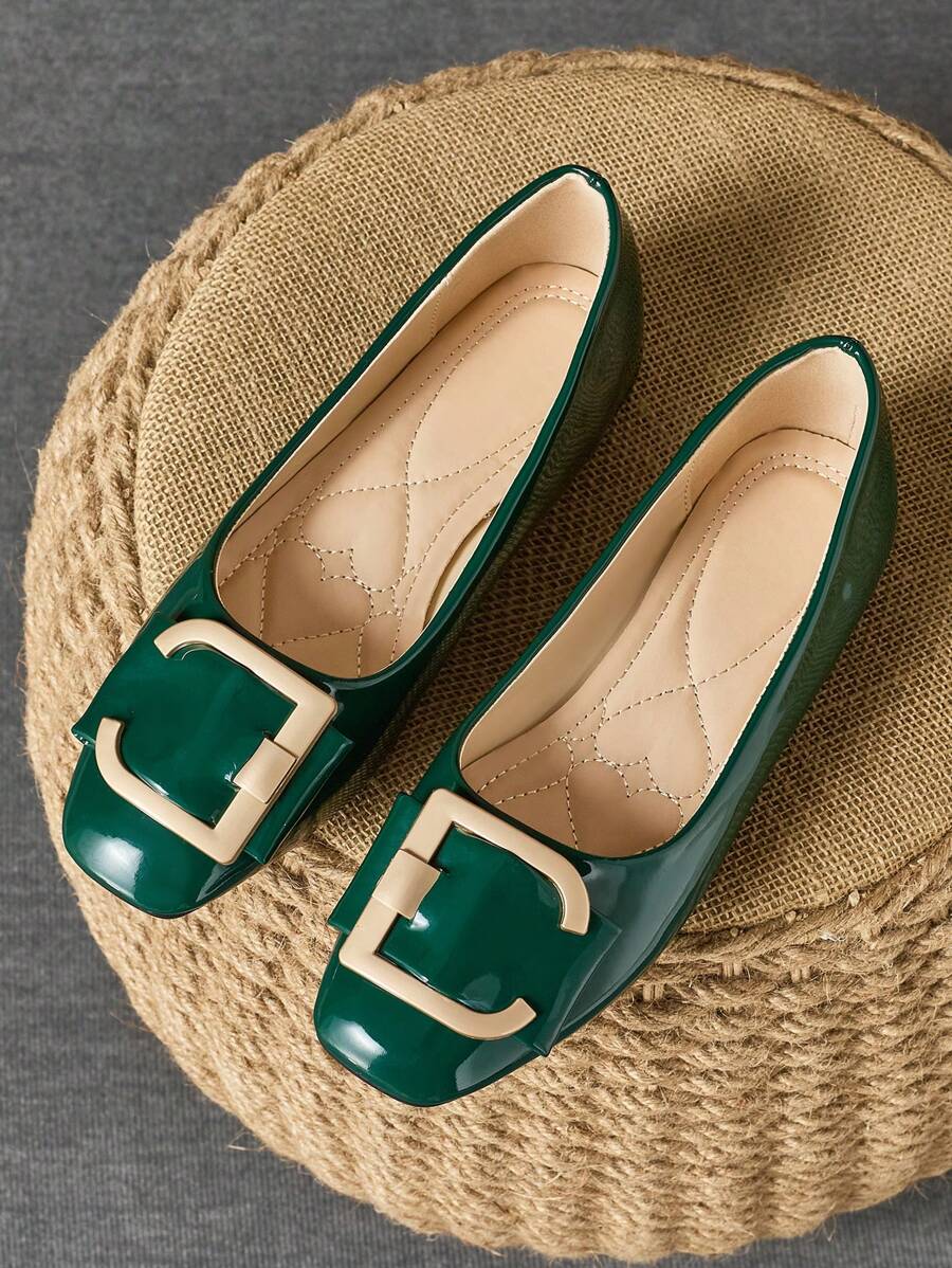 WHDXY Women's Fashion Square Toe Flat Shoes, Goddess Flat Multi-Color Versatile Shoes Suitable With Jeans, Flare Pants, Casual Shoes, Soft Bottom Square Toe Burgundy/Black