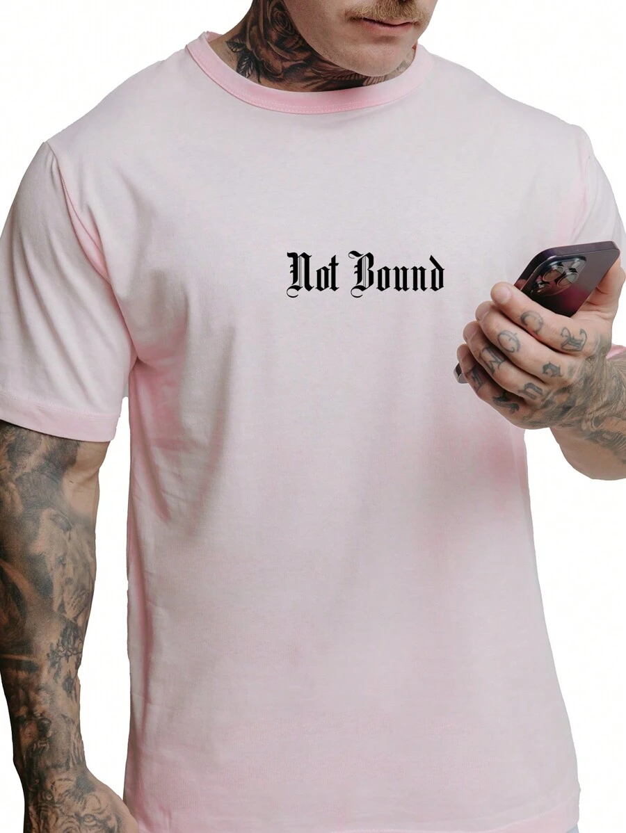 T-Shirt Men's Old School Unisex Oversize 100% Cotton Not Bound 7096 - 淺粉色 - 查看 1