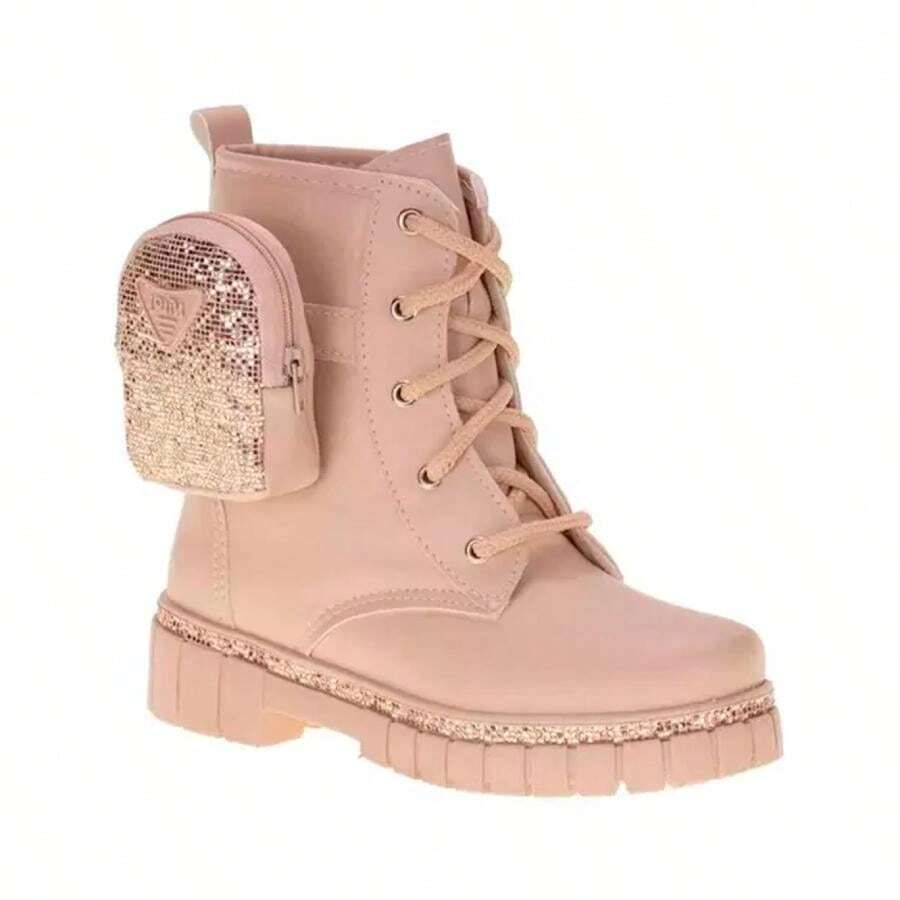 Children's Tractor Boot With Glitter Bag For Autumn Winter - Màu Hồng baby - Xem 1