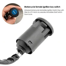 1 pieza Interruptor de encendido universal de motocicleta con llave con cable para accesorios de motocicleta ATV, interruptor de arranque de motocicleta, cerraduras de puerta - Negro - Ver 5