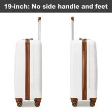 Lightweight ABS Hard Suitcase With Combination Lock 4-Wheel Trolley For Men And Women Ideal For Business Travel Available In 19 Inch Carry-On 24 Inch And 28 Inch Check-In Sizes Cream White - White - View 10