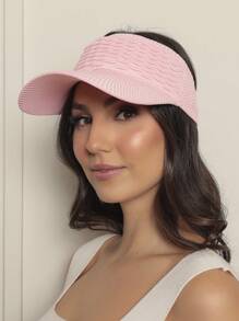 Women Modal Visor Hat Solid Casual Outdoor Visor Hat Summer 2023 Beach Hiking Cycling - 粉色 - 查看 3