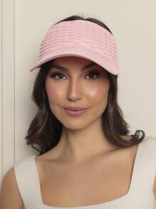 Women Modal Visor Hat Solid Casual Outdoor Visor Hat Summer 2023 Beach Hiking Cycling - 粉色 - 查看 1