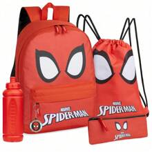 Marvel School Bag Set 5 Piece With Backpack Drawstring Pencil Case Water Bottle & Keyring Gift - A - View 1